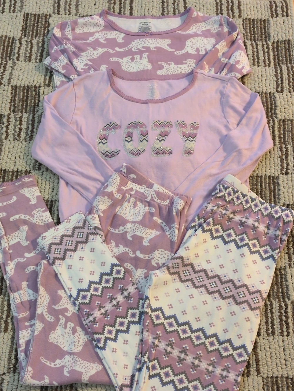 Carter's Lavender Girls 2-Pack Pajama Set💜🤍💜🤍